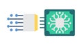 Data Flow Processor Icon, Digital Chipset, Advanced Computing, AI, vector design Generative AI Royalty Free Stock Photo
