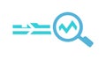 Data Flow Search Icon for Real-time Analytics, vector design Generative AI Royalty Free Stock Photo