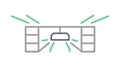 Data flow through structure, symbolizing network connectivity and smart systems, vector design Generative AI Royalty Free Stock Photo