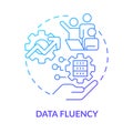 Data fluency blue gradient concept icon