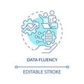 Data fluency turquoise concept icon Royalty Free Stock Photo