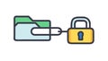 Data Folder Chain Icon: Secured Information Flow, vector design Generative AI Royalty Free Stock Photo