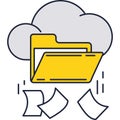 Data folder cloud storage technology vector icon Royalty Free Stock Photo