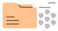 Data Folder Connecting to Blockchain Nodes Highlighting Secure Digital Information and Networking Royalty Free Stock Photo