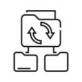 Data folder line icon, concept sign, outline vector illustration, linear symbol. Royalty Free Stock Photo