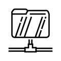 data folder line icon vector illustration Royalty Free Stock Photo