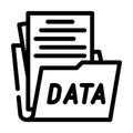 data folder line icon vector illustration Royalty Free Stock Photo