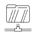 data folder line icon vector illustration Royalty Free Stock Photo