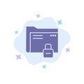 Data, Folder, Password, Protection, Secure Blue Icon on Abstract Cloud Background