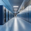 Data fortress: server room houses advanced technology, meticulously to maintain efficient workflows, safeguard critical