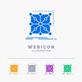 Data, framework, App, cluster, complex 5 Color Glyph Web Icon Template isolated on white. Vector illustration