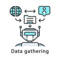 Data gathering color icon