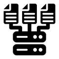 Data Gathering, Data Source Glyph Solid Icon