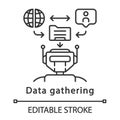 Data gathering linear icon