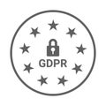 Data, gdpr, privacy icon. Gray vector graphics Royalty Free Stock Photo