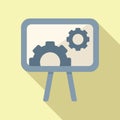 Data gear board icon flat vector. Audience content