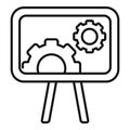 Data gear board icon outline vector. Audience content