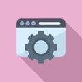 Data gear website icon flat vector. Internet server Royalty Free Stock Photo