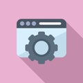 Data gear website icon flat vector. Internet server