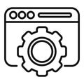 Data gear website icon outline vector. Internet server