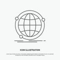 Data, global, internet, network, web Icon. Line vector gray symbol for UI and UX, website or mobile application Royalty Free Stock Photo