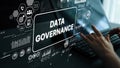 Data Governance Concept Displayed on Modern Digital Interface with Charts and Graphs, Technology Theme for Business and Royalty Free Stock Photo