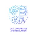 Data governance and regulation blue gradient concept icon Royalty Free Stock Photo