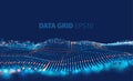Data grid vector abstract background. Binary code structure. Bigdata cell
