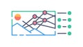 Data Grid Visualization: Analytics, Mapping Information Flow, vector design Generative AI Royalty Free Stock Photo