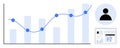 Data Growth Analytics with Line Chart, Bar Graph, User Profile, and Web Interface Components Royalty Free Stock Photo