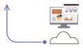 Data Growth and E-commerce Analytics Displayed on Computer Screen with Cloud Connection Royalty Free Stock Photo