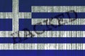 Data Hacked Greece flag. Greece flag with binary code.