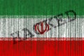 Data Hacked Iran flag. Iran flag with binary code.