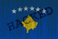 Data Hacked Kosovo flag. Kosovo flag with binary code. Royalty Free Stock Photo
