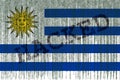 Data Hacked Uruguay flag. Uruguay flag with binary code.