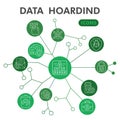 Data hoarding symbols collection or sketches. files storage theme icons in line style signs for web and app. Vector