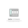 Data Hosting, Content Sync, Cloud Storage, Server, Hard Drive, Connection Process