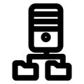 Data hosting, data server Bold Outline vector icon which can be easily modified do edit Royalty Free Stock Photo