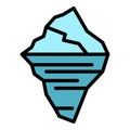 Data iceberg icon vector flat