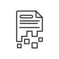 Data icon in line design. Database, information, big data, doc storage, digital data, digital processing on white Royalty Free Stock Photo
