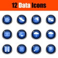 Data Icon Set Royalty Free Stock Photo