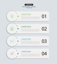 4 data infographics rectangle tab layout template. Illustration business abstract background