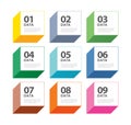 9 data infographics square index template. Vector illustration abstract background