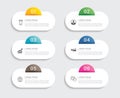 6 data infographics tab paper index template. Illustration abstract background