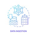 Data ingestion blue gradient concept icon