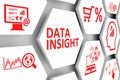 DATA INSIGHT concept cell background 3d