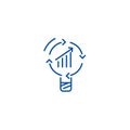 Data insight, idea line icon concept. Data insight, idea flat vector symbol, sign, outline illustration.