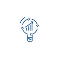 Data insight, idea line icon concept. Data insight, idea flat  vector symbol, sign, outline illustration. Royalty Free Stock Photo