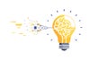 Data Insights: Lightbulb with Flowing Data Vector Illustration, vector design Generative AI Royalty Free Stock Photo
