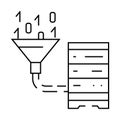 data integration database line icon vector illustration